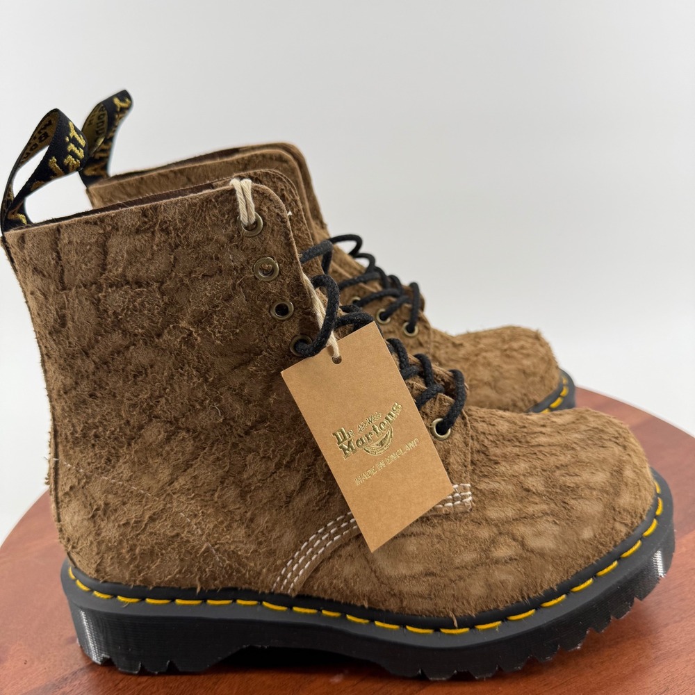 Dr. Martens 1460 Pascal Bex Boots Savannah Tan Hairy Suede MIE Men 8 Women 9 NIB